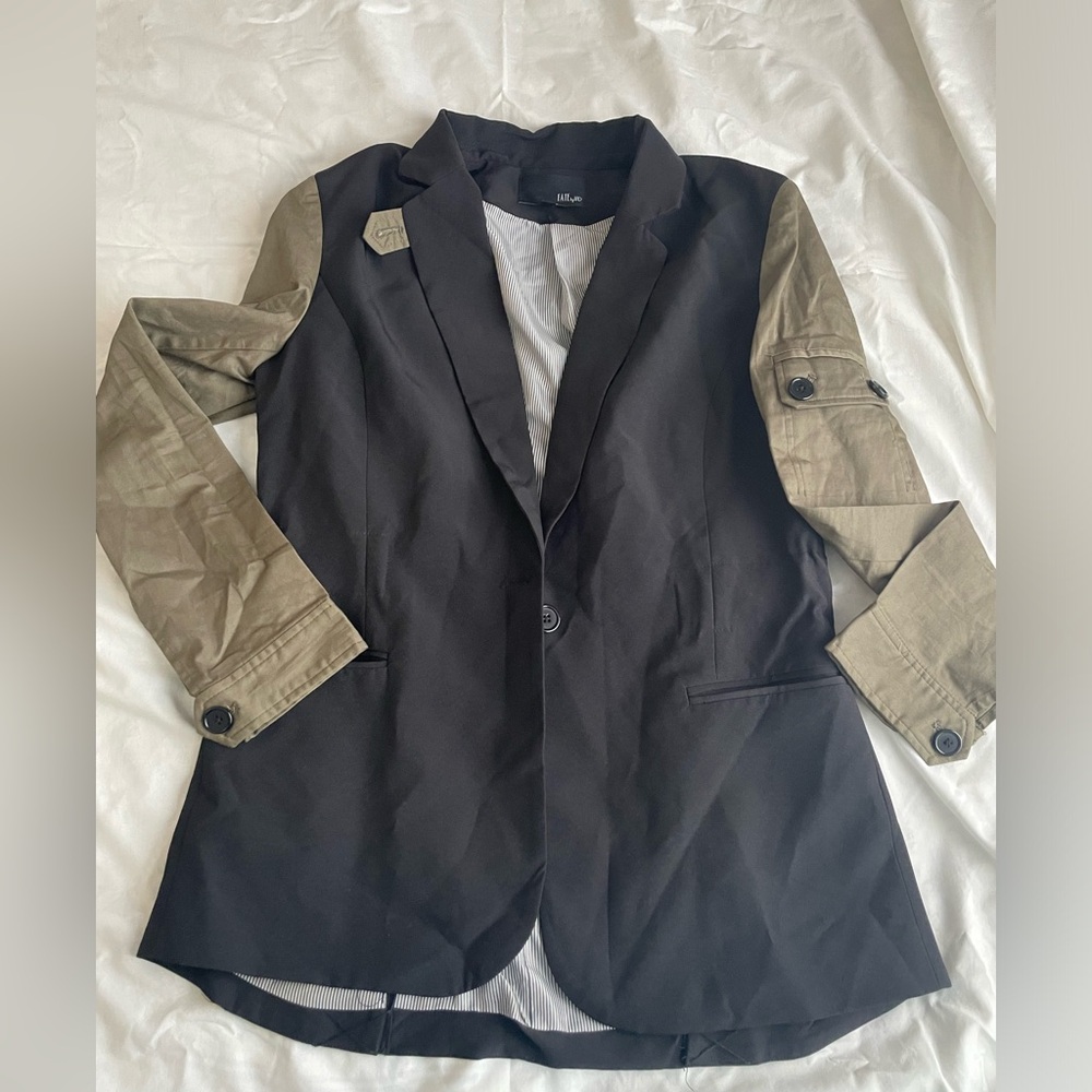 Black Blazer with khaki green sleeves
